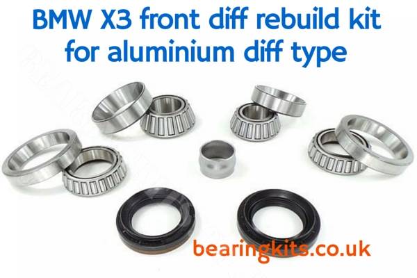 BMW X3 E83 late front diff rebuild bearing kit for aluminium case type