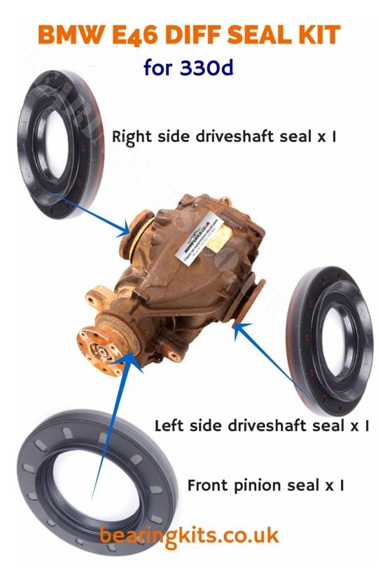 330d BMW E46 3 series differential oil seal kit