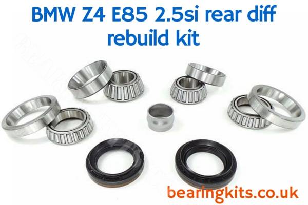 BMW Z4 E85 differential rebuild bearing kit for 2.5si medium case type