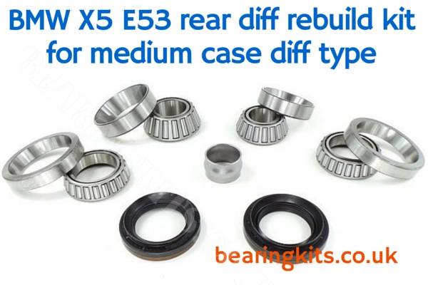 BMW X5 E53 rear differential rebuild bearing kit for medium case type TRADE SALE
