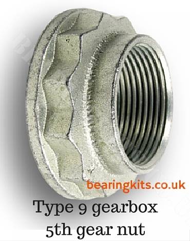 TYPE 9 GEARBOX LAYGEAR REAR 5TH GEAR NUT