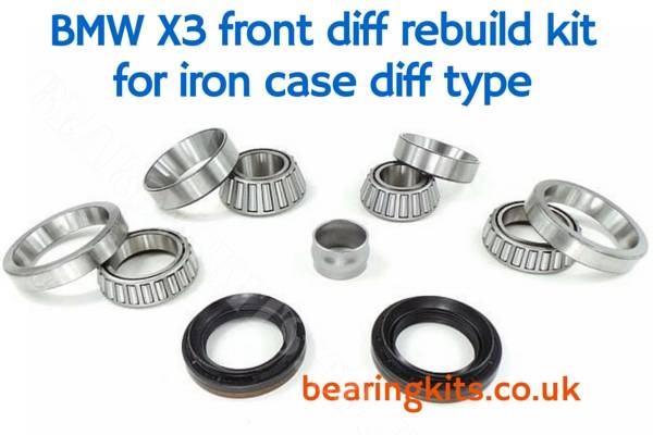 BMW X3 E83 front diff unit rebuild bearing kit for E83 Iron case type