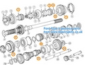 Heavy duty Ford Type 9 gearbox transmission short input shaft gear set