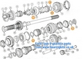 Type 9 Ford gearbox circlip snap ring & thrust washer set